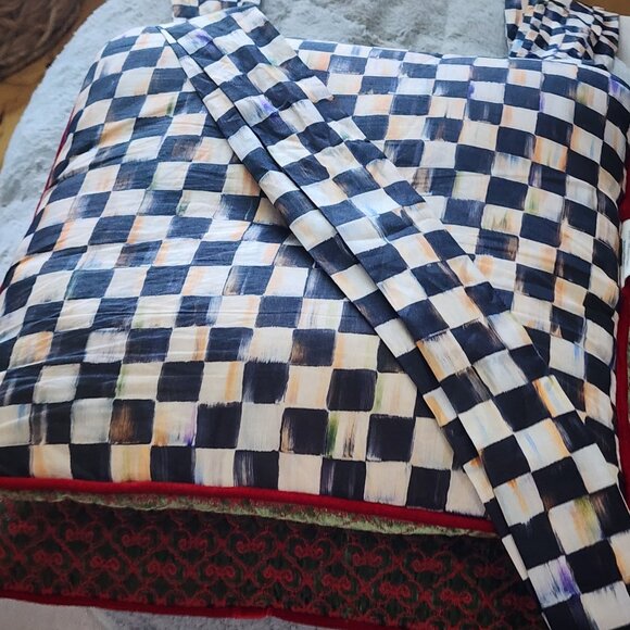 MACKENZIE CHILDS COURTLY CHECK/CHRISTMAS CHAIR PADS-SET OF 2 - Picture 5 of 6